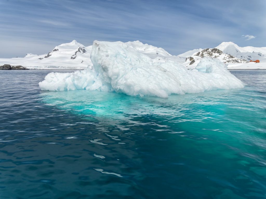 Antarctic icebergs and glaciers